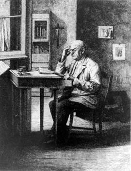 Mio padre al tavolo dello studio, 1931, mm. 319x248.